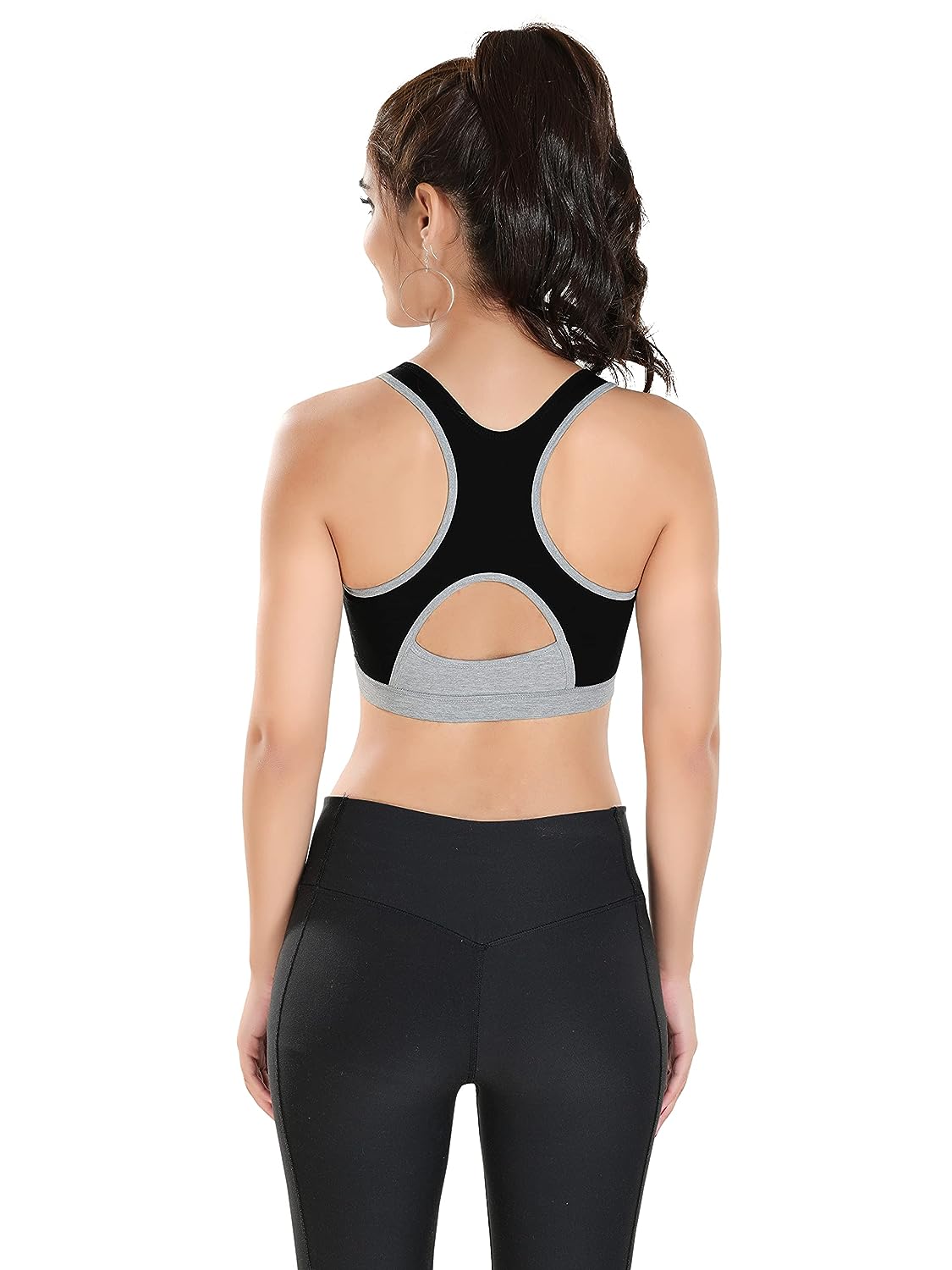 Bralux Sports Bra for Yoga Exercise Bra for Gym Workout Bra with Removable Pads T Back B Cup Non Wired Cotton Spandex Bra- 5003