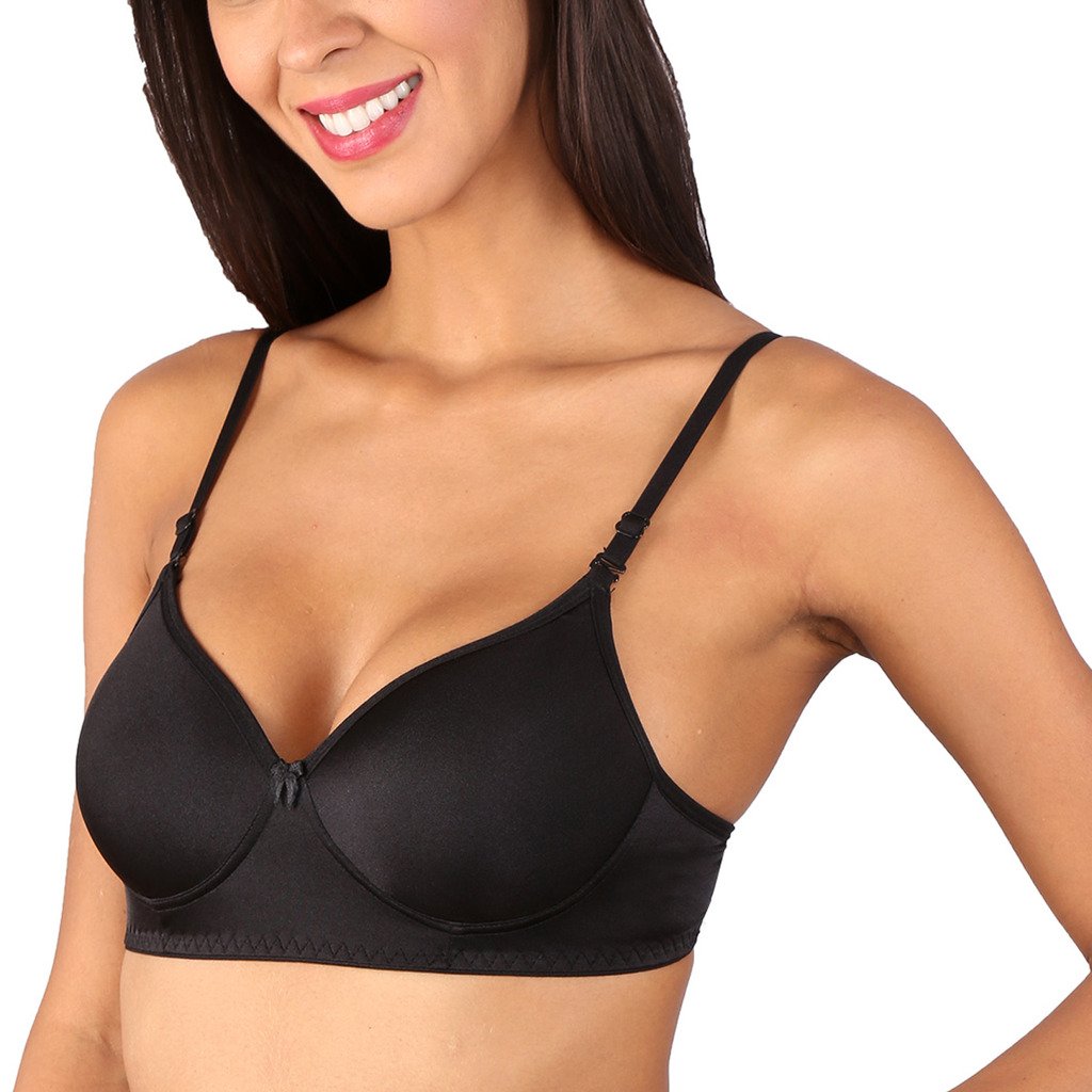 Bralux Rose Padded Bra Black