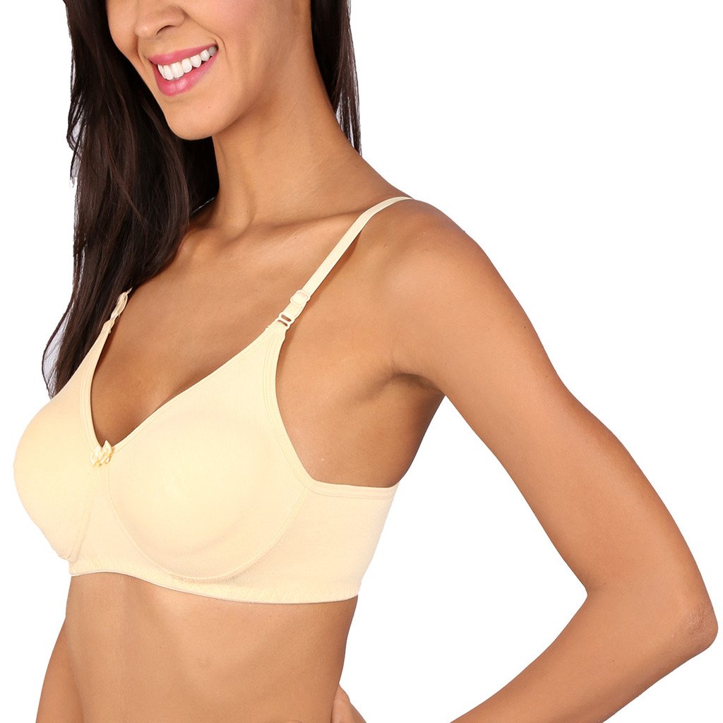 Bralux Women's Cotton Hosiery T-shirt Non-Wired Non-Padded Bra