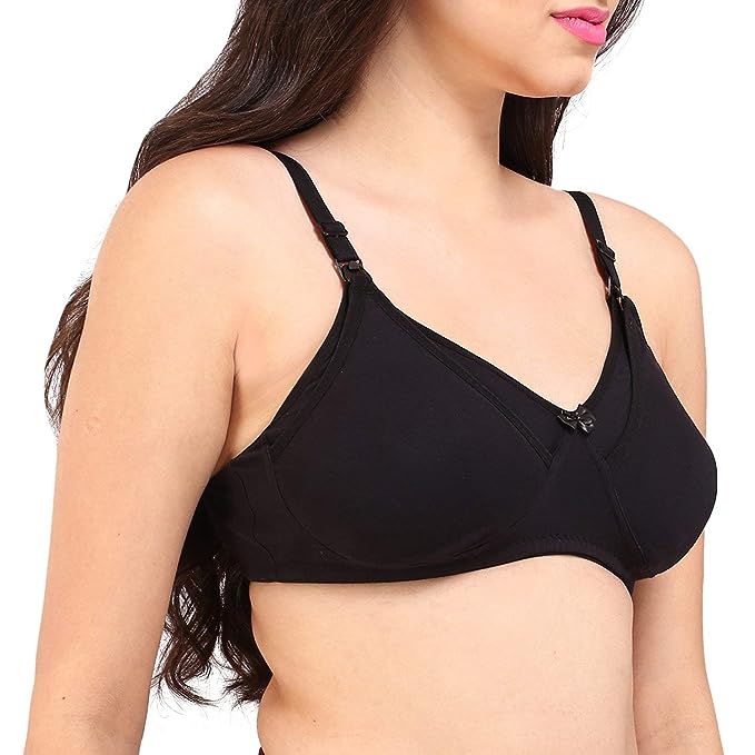 Bralux Nursing Bra for Women Usha Feeding Bra Semi Padded Triple Layered C Cup Pregnancy Bra, Cotton