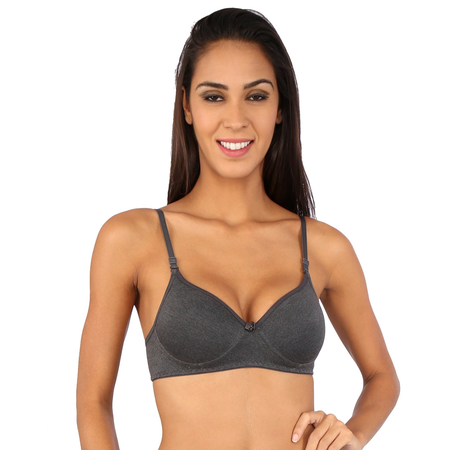 Bralux Womens Bra Non-Wired Bra, Padded T-Shirt Bra, B Cup Cotton Bra, Full Coverage Bra - Black, 30B - Liza
