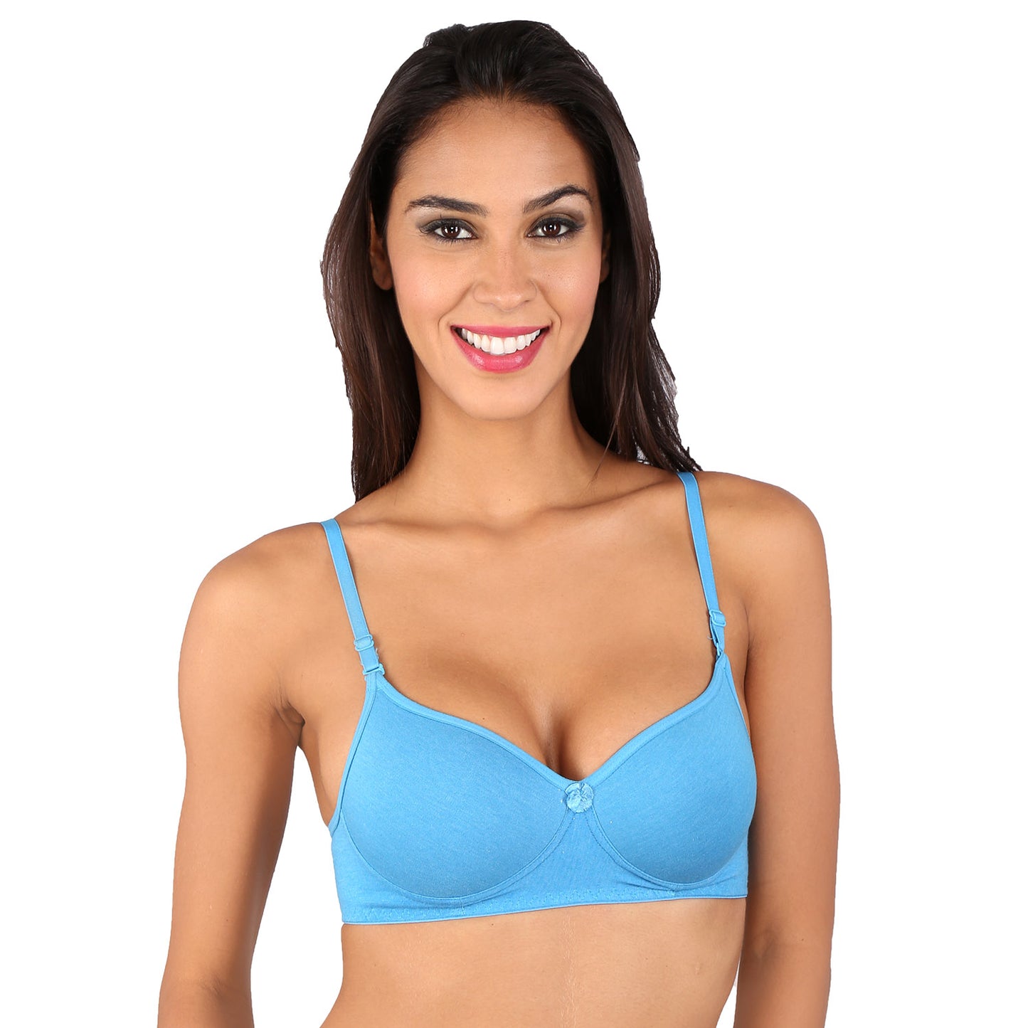Bralux Womens Bra Non-Wired Bra, Padded T-Shirt Bra, B Cup Cotton Bra, Full Coverage Bra - Black, 30B - Liza
