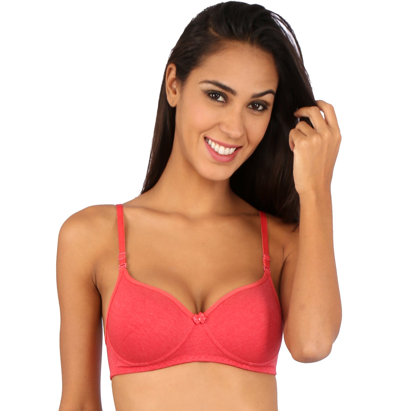 Bralux Womens Bra Non-Wired Bra, Padded T-Shirt Bra, B Cup Cotton Bra, Full Coverage Bra - Black, 30B - Liza