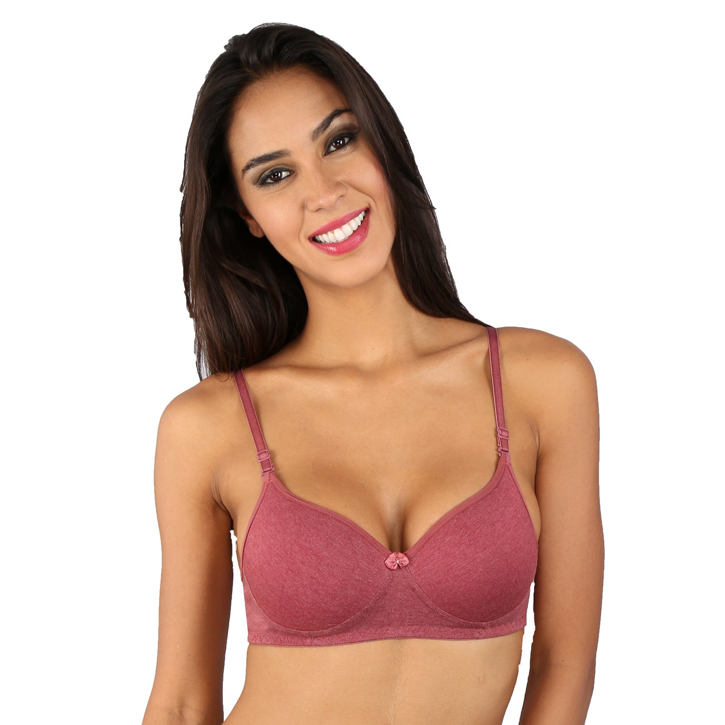 Bralux Womens Bra Non-Wired Bra, Padded T-Shirt Bra, B Cup Cotton Bra, Full Coverage Bra - Black, 30B - Liza