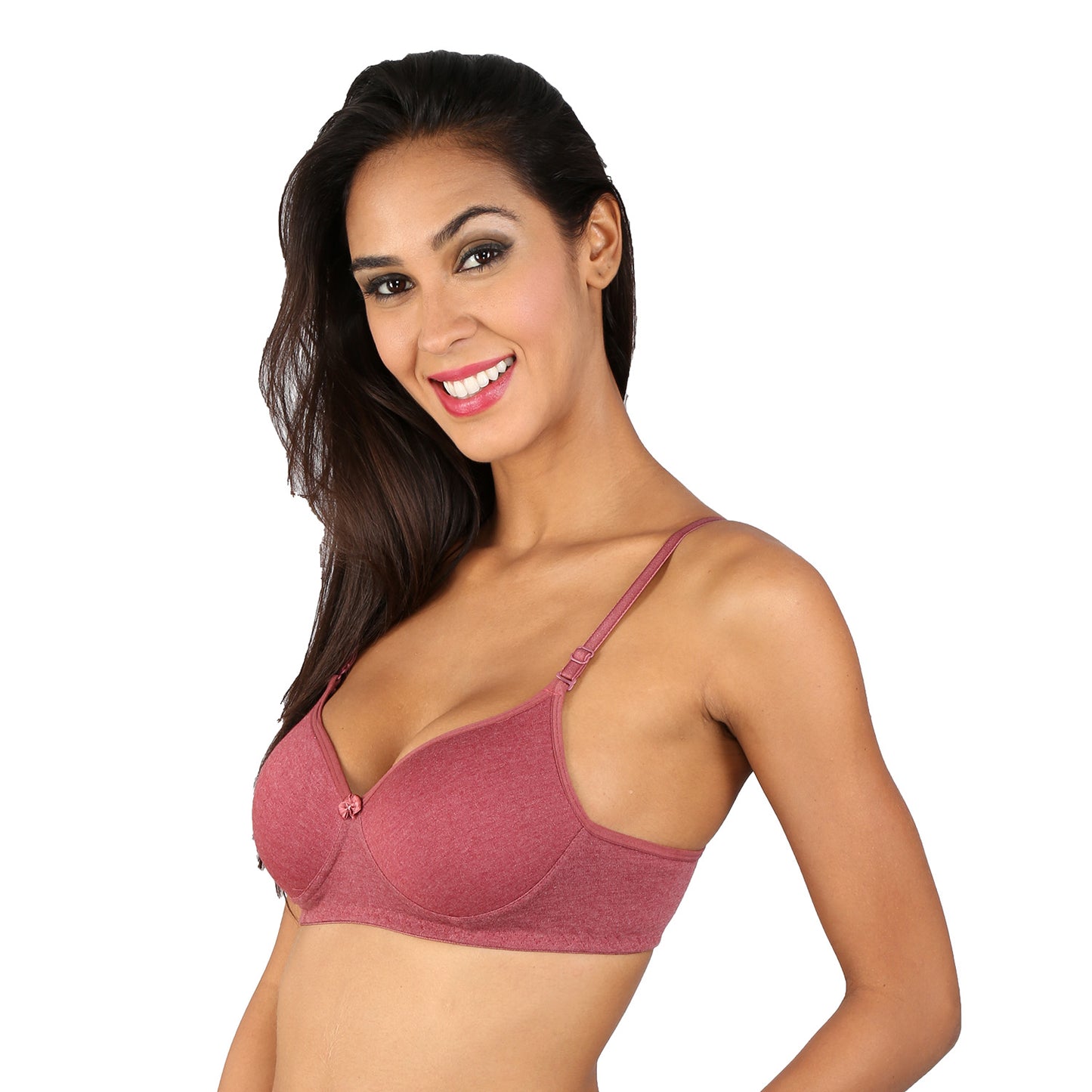 Bralux Womens Bra Non-Wired Bra, Padded T-Shirt Bra, B Cup Cotton Bra, Full Coverage Bra - Black, 30B - Liza