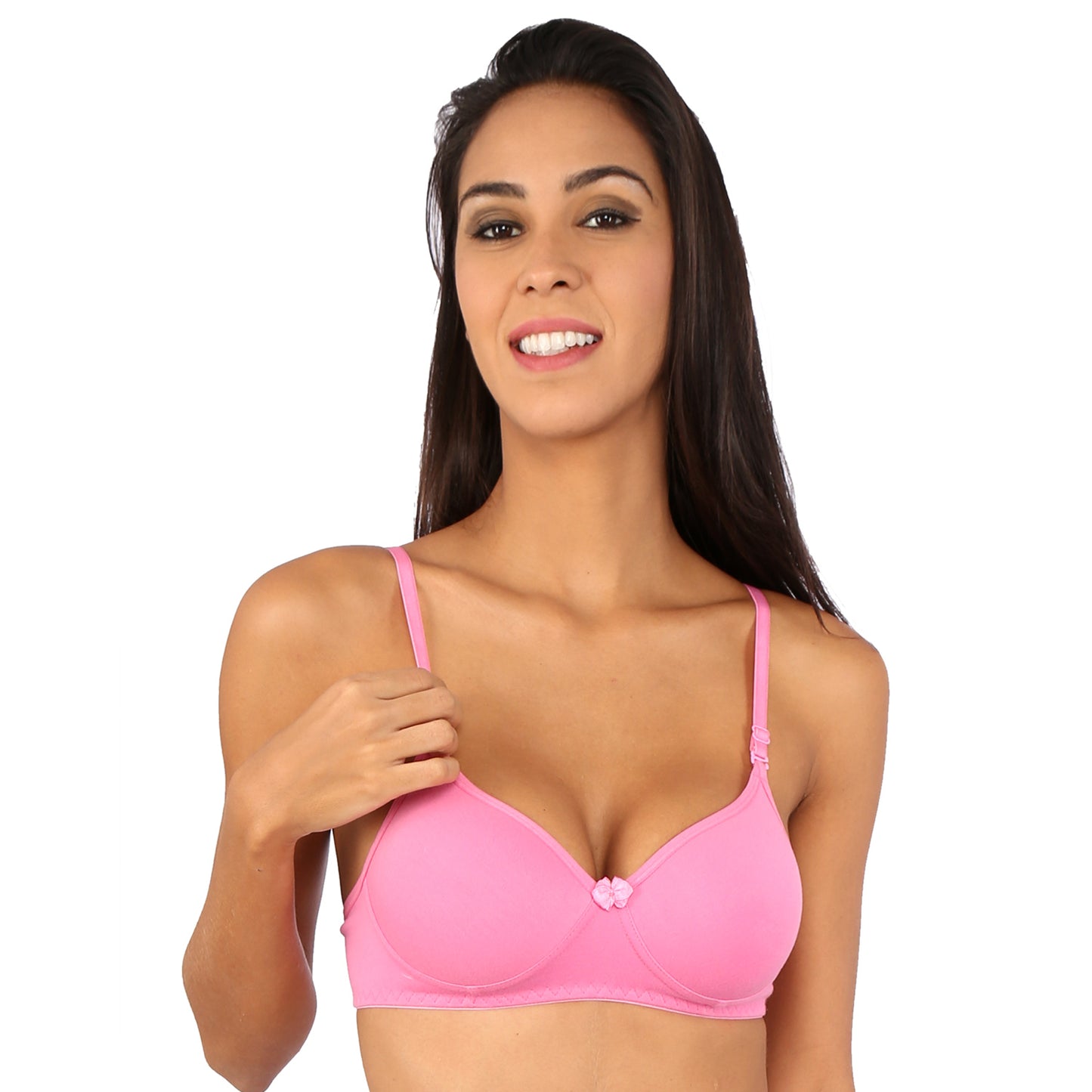Bralux Womens Bra Non-Wired Bra, Padded T-Shirt Bra, B Cup Cotton Bra, Full Coverage Bra - Black, 30B - Liza