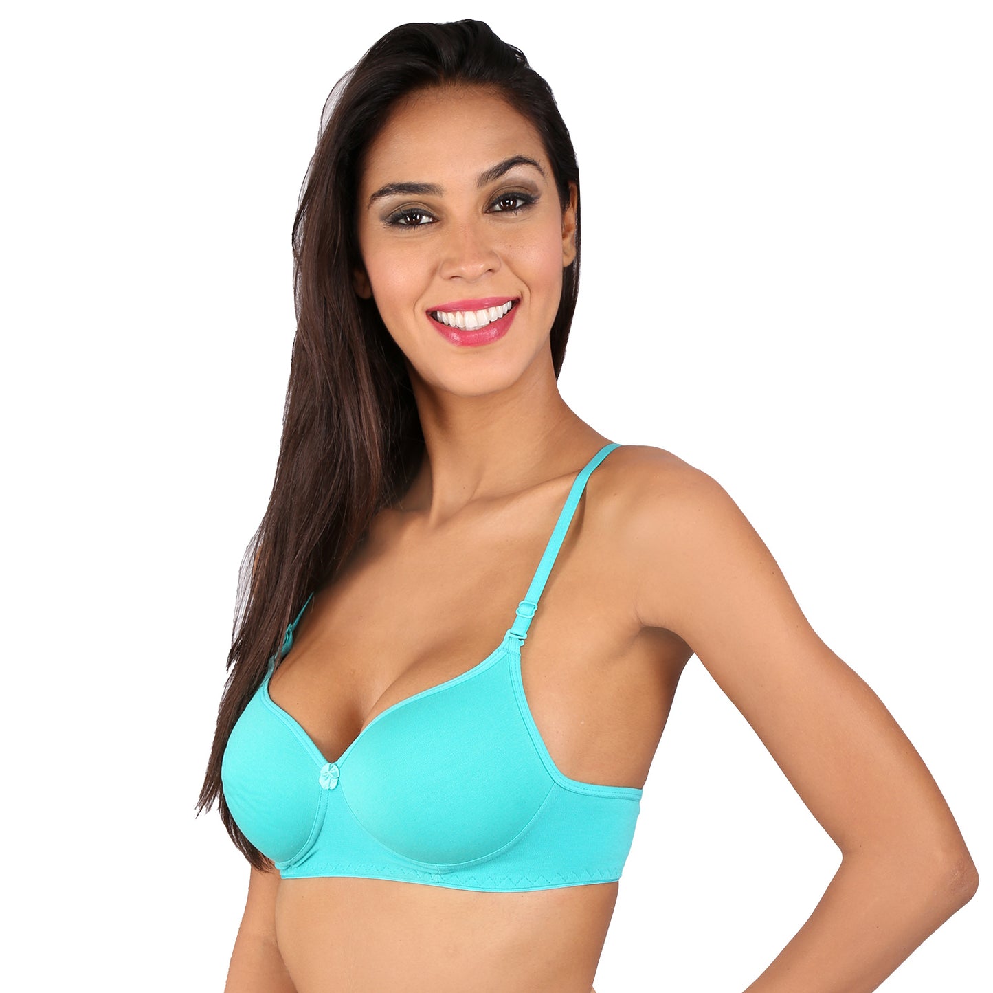 Bralux Womens Bra Non-Wired Bra, Padded T-Shirt Bra, B Cup Cotton Bra, Full Coverage Bra - Black, 30B - Liza