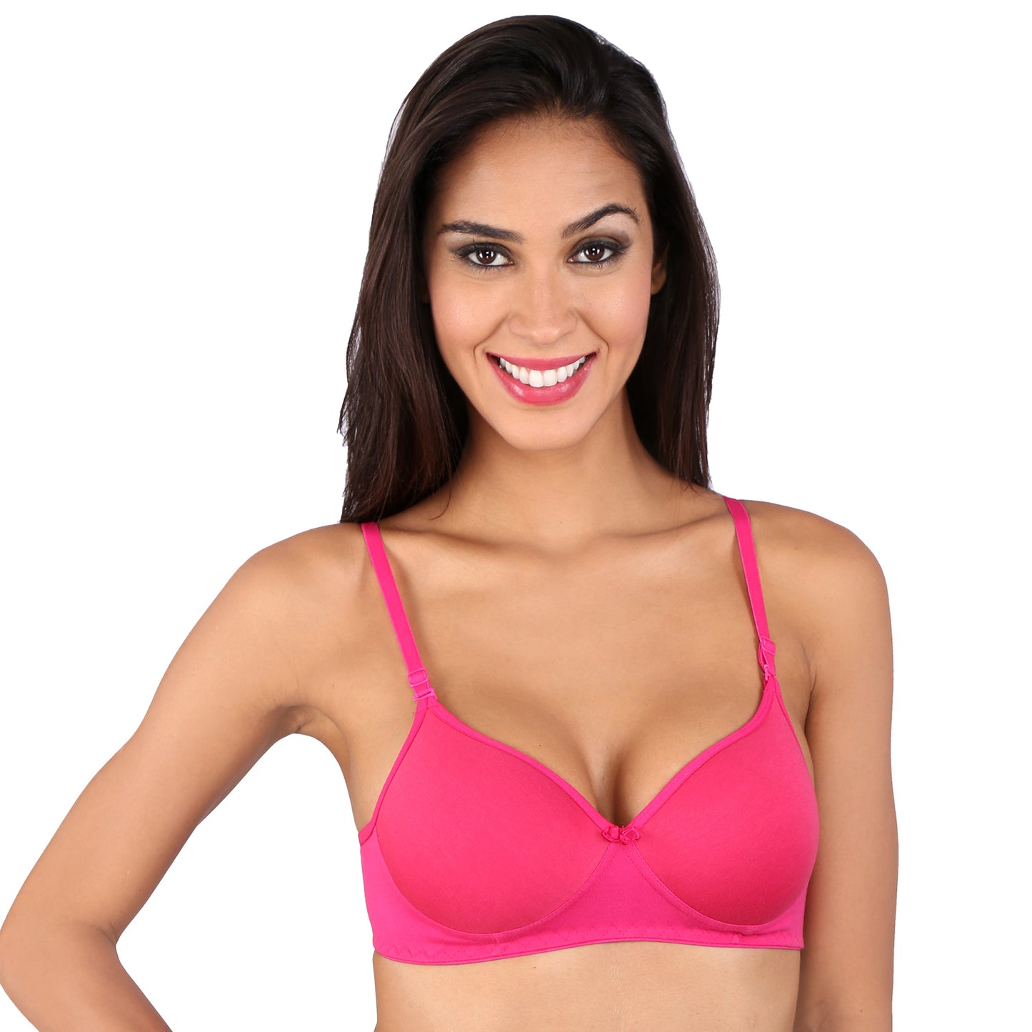 Bralux Womens Bra Non-Wired Bra, Padded T-Shirt Bra, B Cup Cotton Bra, Full Coverage Bra - Black, 30B - Liza