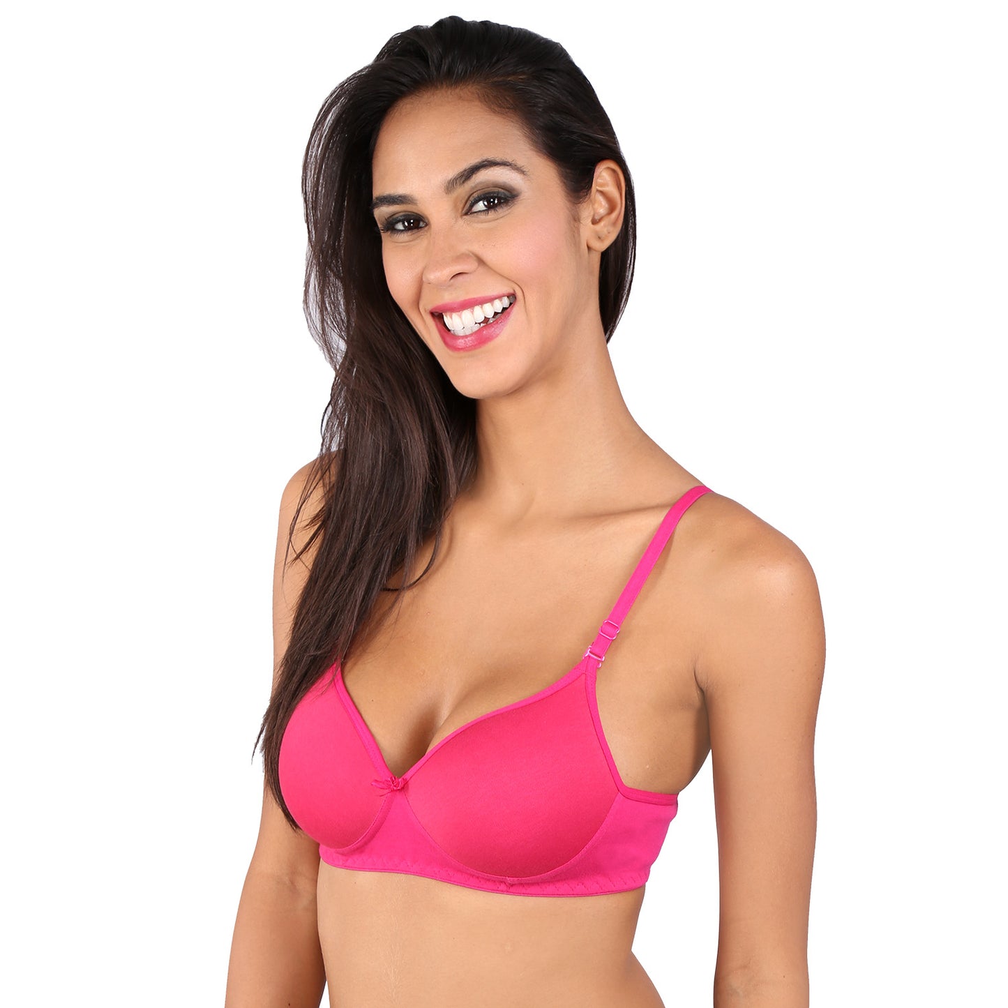 Bralux Womens Bra Non-Wired Bra, Padded T-Shirt Bra, B Cup Cotton Bra, Full Coverage Bra - Black, 30B - Liza