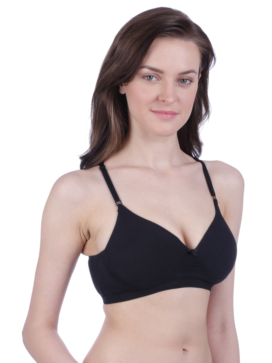 Bralux Padded Rivera T-Back Bra with Regular Strap with Adjuster with size B Cup, Fabric Strech Cotton Hosiery