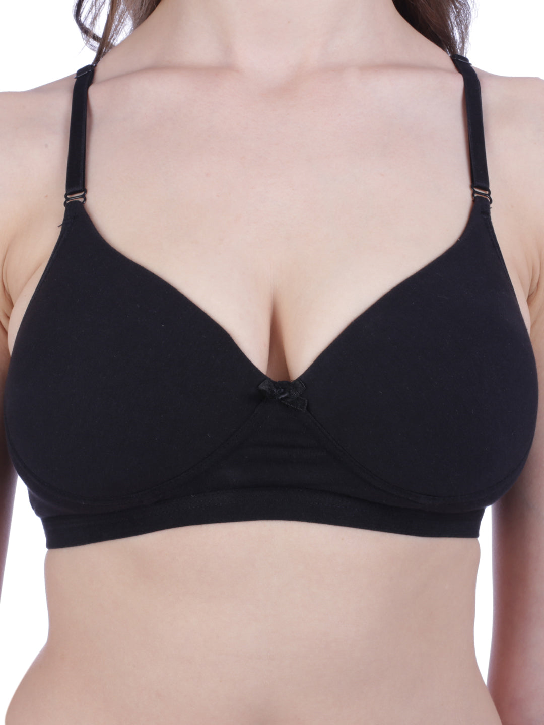 Bralux Padded Rivera T-Back Bra with Regular Strap with Adjuster with size B Cup, Fabric Strech Cotton Hosiery