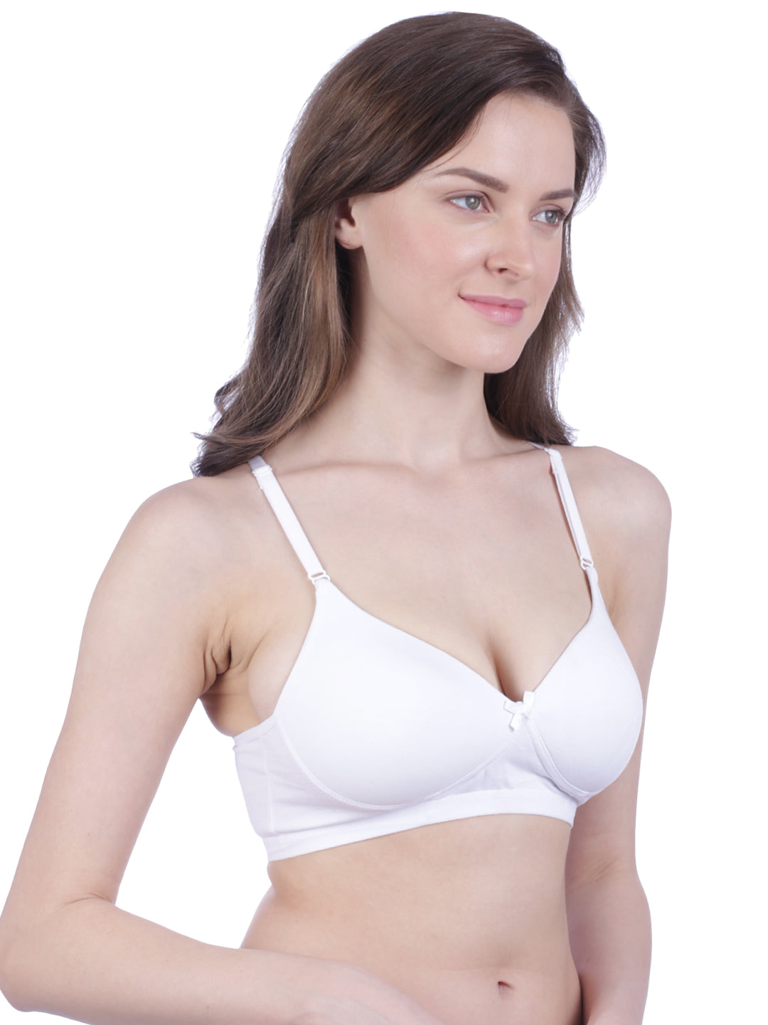 Bralux Padded Rivera T-Back Bra with Regular Strap with Adjuster with size B Cup, Fabric Strech Cotton Hosiery