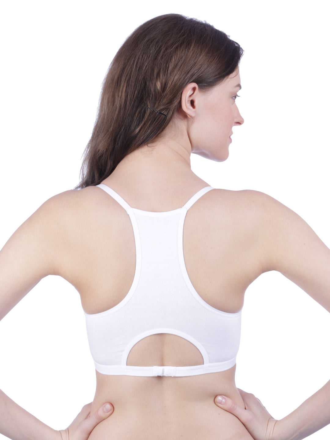 Bralux Padded Rivera T-Back Bra with Regular Strap with Adjuster with size B Cup, Fabric Strech Cotton Hosiery