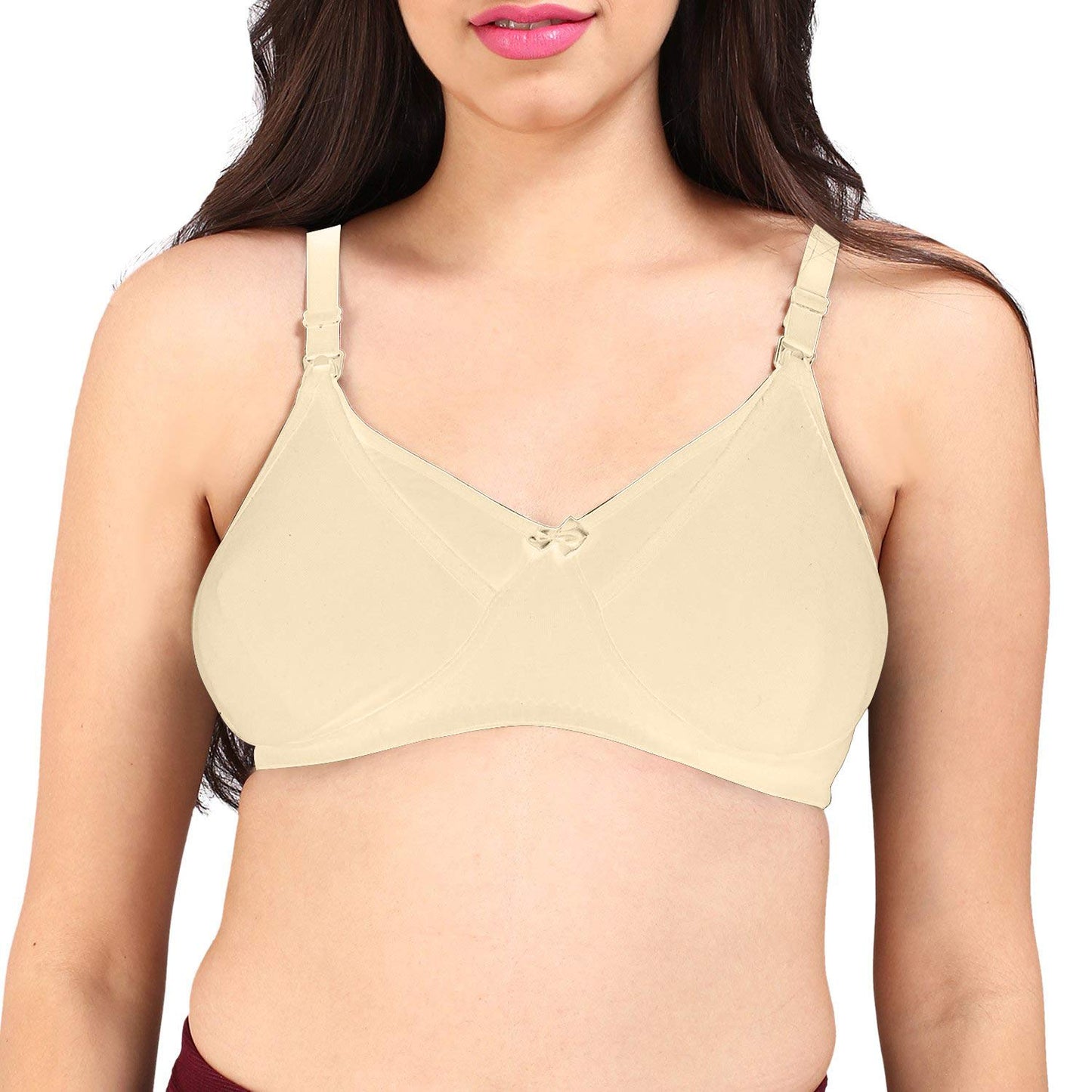 Bralux Nursing Bra for Women Usha Feeding Bra Semi Padded Triple Layered C Cup Pregnancy Bra, Cotton