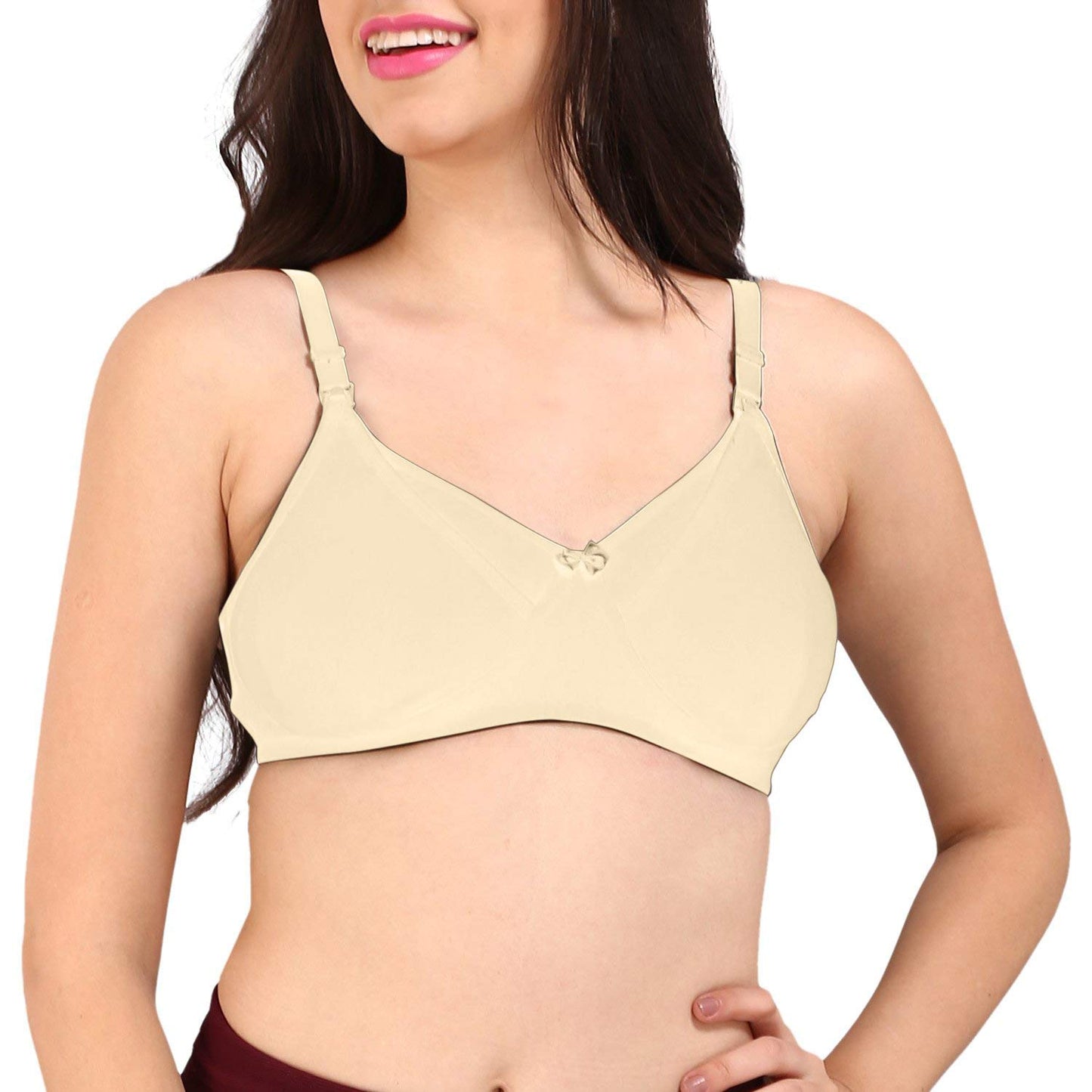 Bralux Nursing Bra for Women Usha Feeding Bra Semi Padded Triple Layered C Cup Pregnancy Bra, Cotton