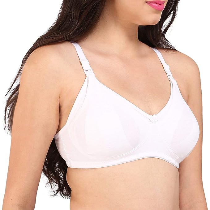 Bralux Nursing Bra for Women Usha Feeding Bra Semi Padded Triple Layered C Cup Pregnancy Bra, Cotton
