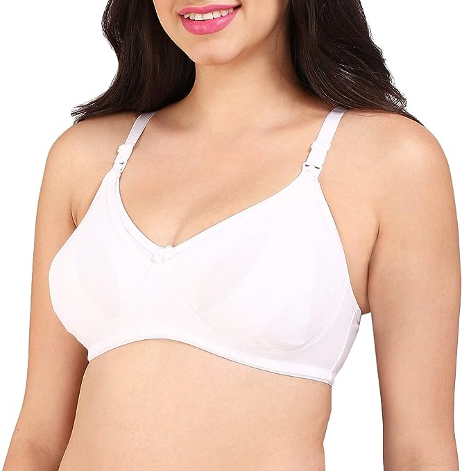 Bralux Nursing Bra for Women Usha Feeding Bra Semi Padded Triple Layered C Cup Pregnancy Bra, Cotton