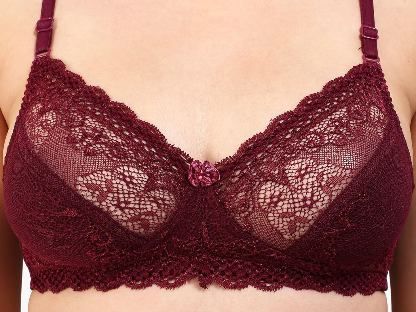 Bralux Fancy Lace Lingerie Set for Women Full Coverage Non Wired Non Padded Bra Panty Set B Cup- Lazari set