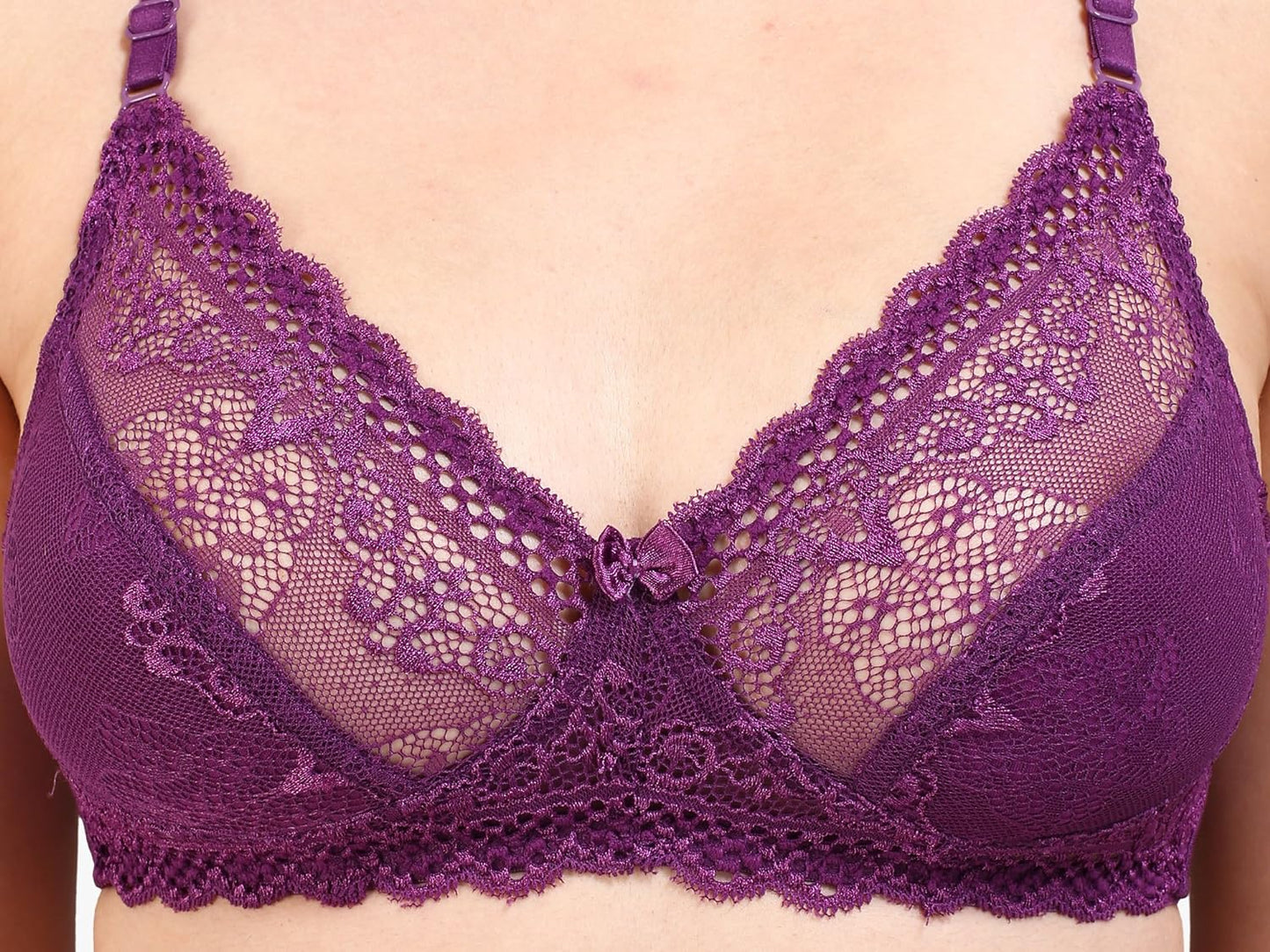 Bralux Fancy Lace Lingerie Set for Women Full Coverage Non Wired Non Padded Bra Panty Set B Cup- Lazari set