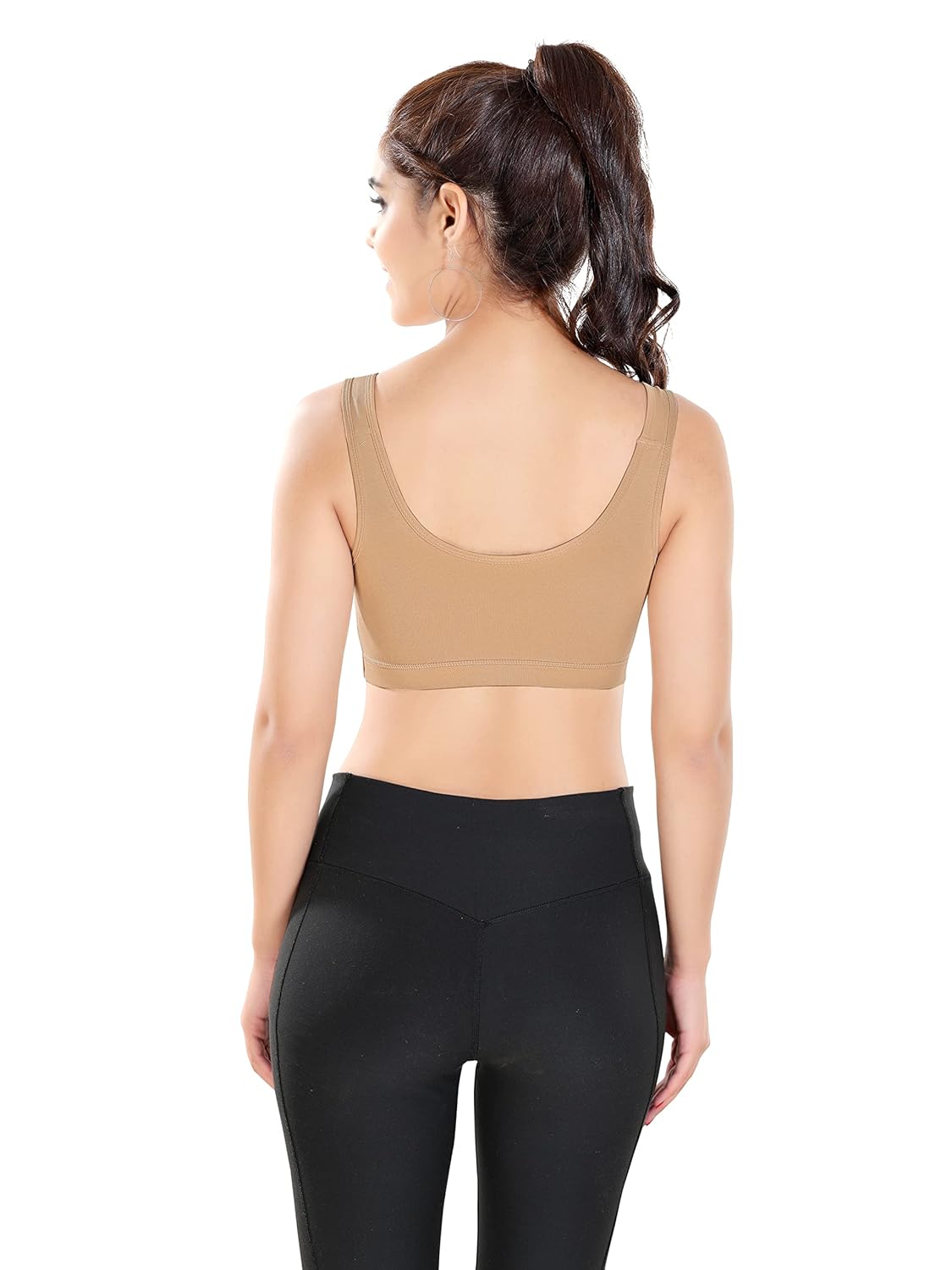 Bralux Sports Bras for Women with Removable Pads B Cup Gym Bra Non Wired Workout Bra Cotton Spandex Excerise Bra - 5004