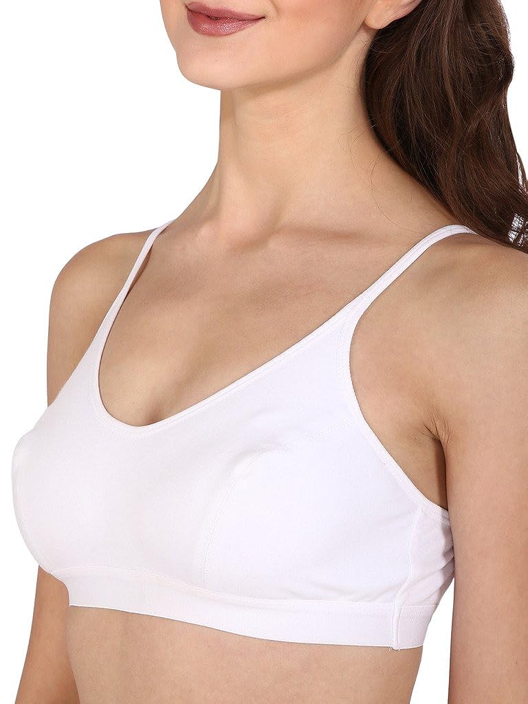 Bralux Womens Sports Bra, Non-Padded Bra Non-Wired, Cotton Hosiery Full Coverage Bra - Kanchan