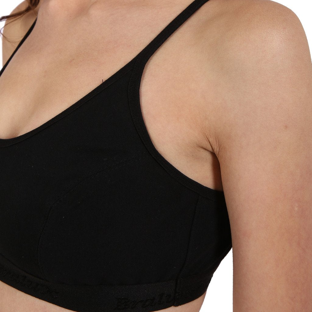 Bralux Womens Sports Bra, Non-Padded Bra Non-Wired, Cotton Hosiery Full Coverage Bra - Kanchan