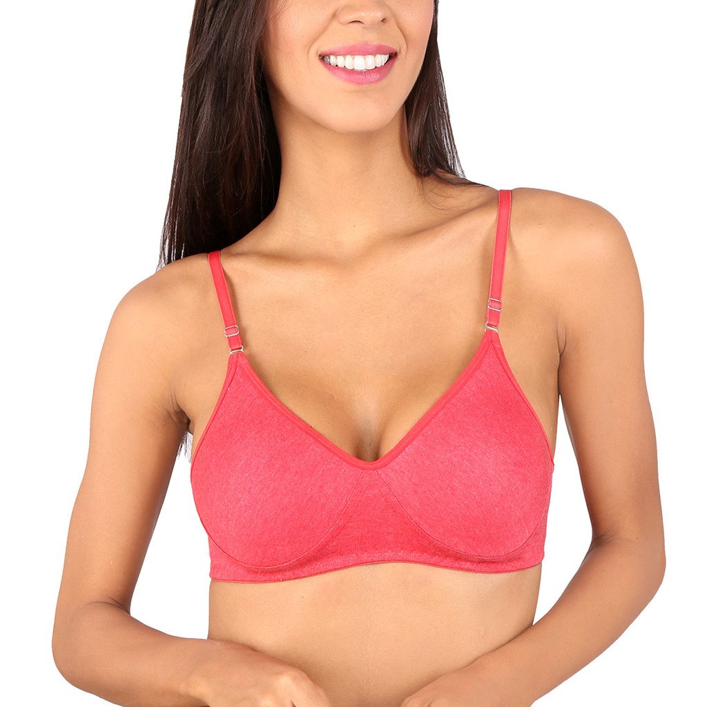 Bralux Women's Cotton Hosiery T-shirt Non-Wired Non-Padded Bra