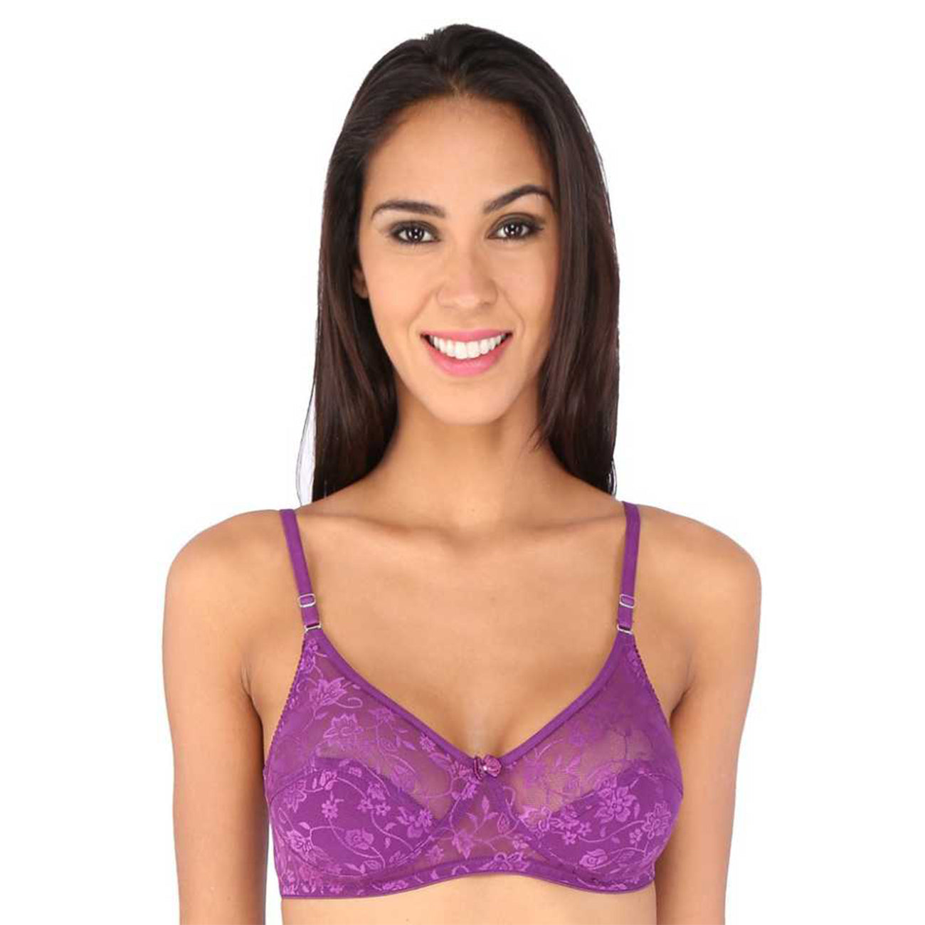 Bralux Women's Madhu Lace Full Cup B Bra, Black