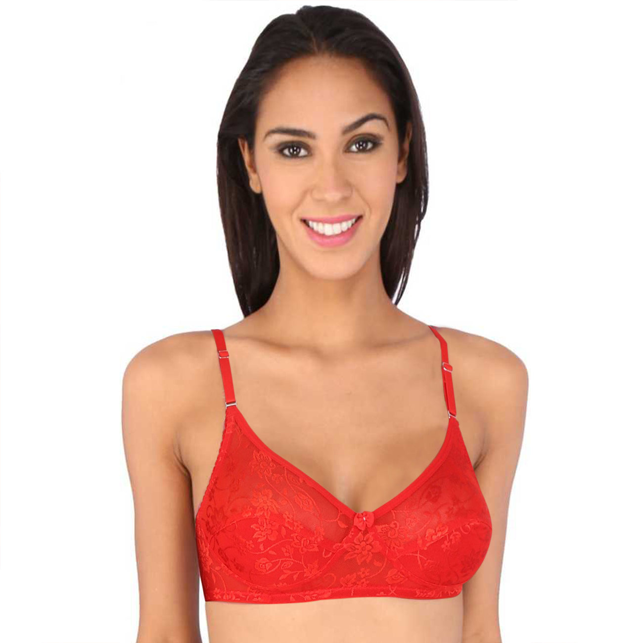 Bralux Women's Madhu Lace Full Cup B Bra, Black