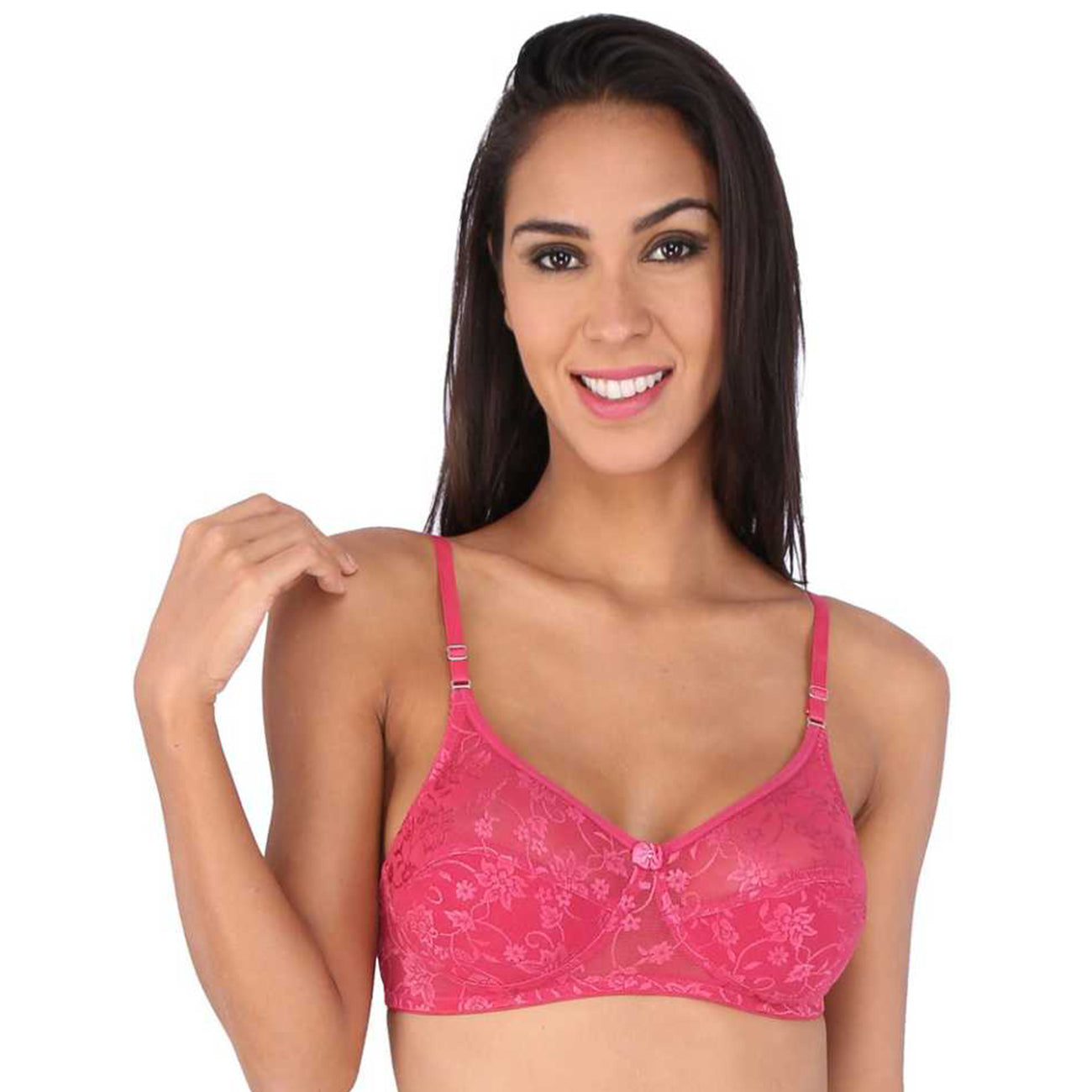 Bralux Women's Madhu Lace Full Cup B Bra, Black