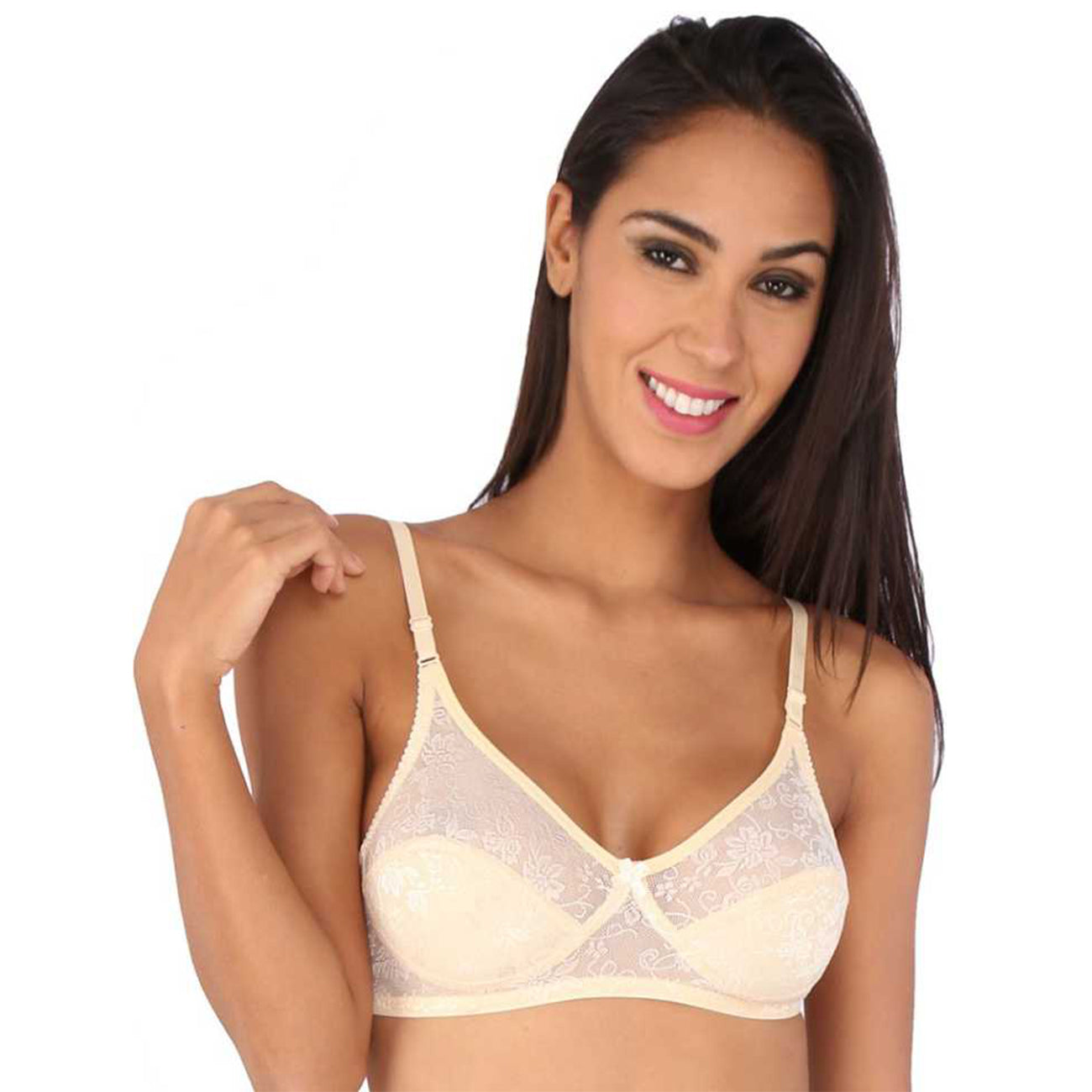 Bralux Women's Madhu Lace Full Cup B Bra, Black