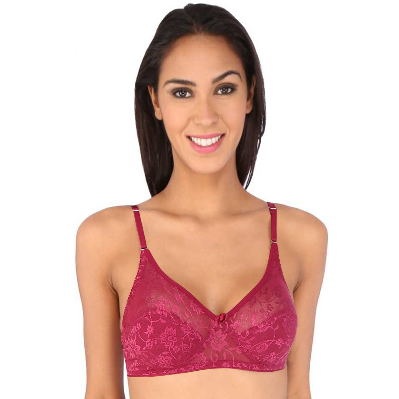 Bralux Women's Madhu Lace Full Cup B Bra, Black