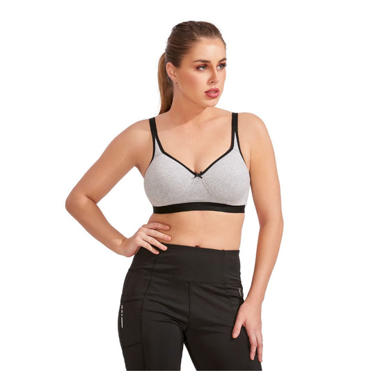 Bralux Sports Bra for Yoga Exercise Bra for Gym Workout Bra with Removable Pads T Back B Cup Non Wired Cotton Spandex Bra -5002