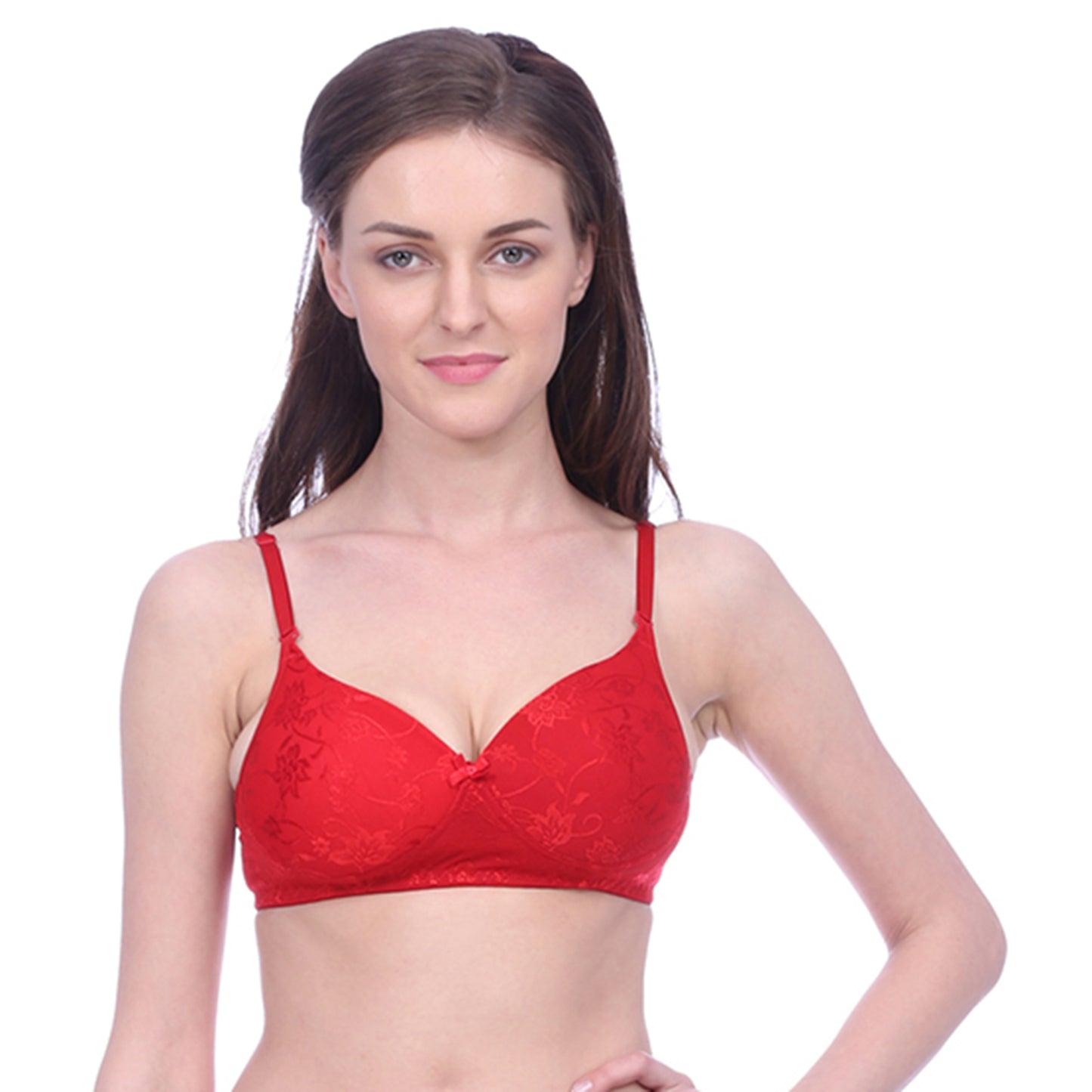 Bralux Cherry Women's Lace Bra Non-Wired Padded, Full Coverage Bra