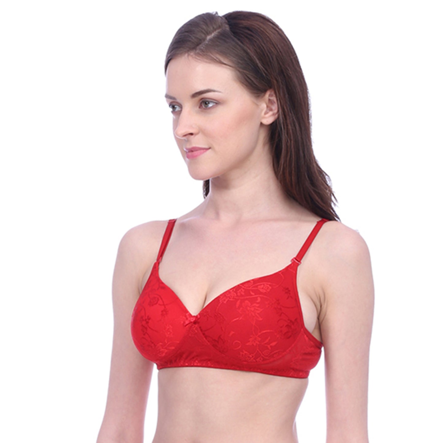 Bralux Cherry Women's Lace Bra Non-Wired Padded, Full Coverage Bra