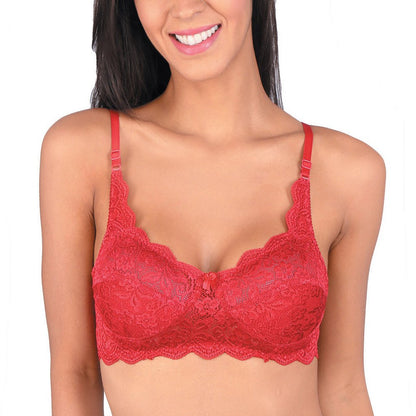 Bralux Womens Bra Fancy Lace Bridal Non-Wired Non-Padded Bra- Angeleena