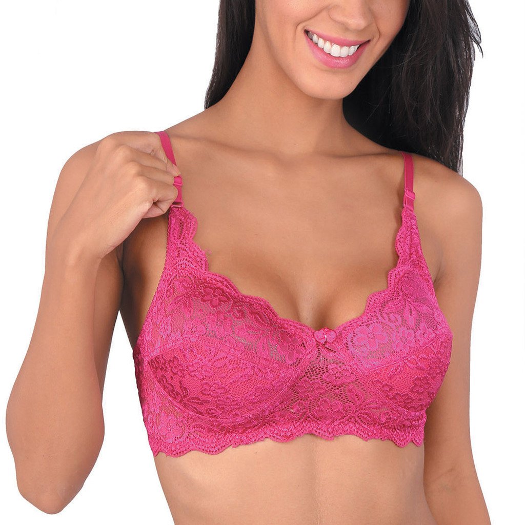 Bralux Womens Bra Fancy Lace Bridal Non-Wired Non-Padded Bra- Angeleena